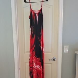Fashion Nova Red and Black Maxi Dress